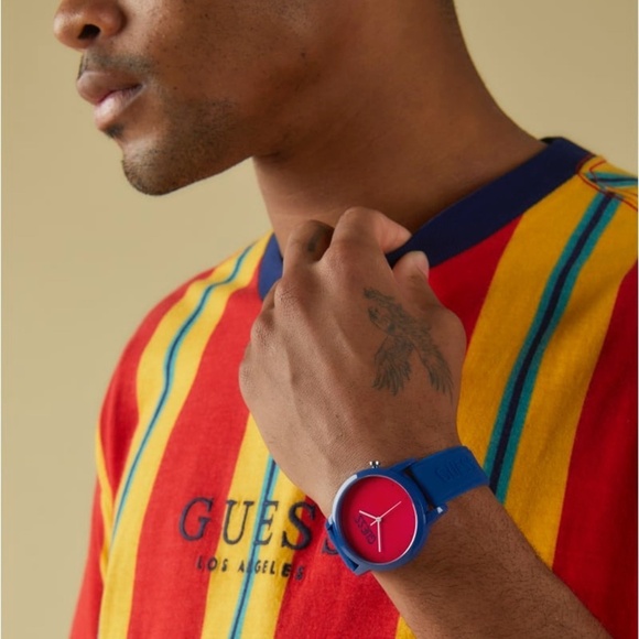New GUESS Blue Silicone UNISEX WATCH main image 4